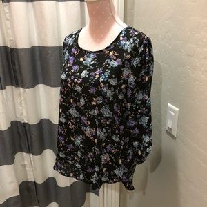 Purple and blue floral high low top